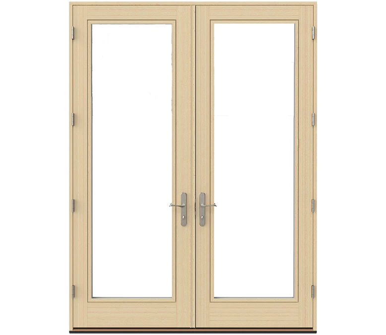 Topeka Pella Lifestyle Series Wood Double Hinged Patio Doors